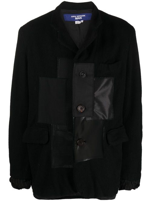 Patchwork wool blazer - Black