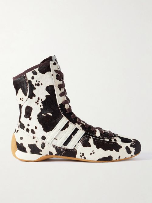 Rasant Leather-trimmed Cow-print Calf Hair Sneakers