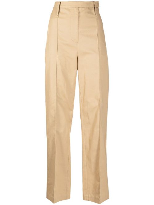 Straight-leg tailored trousers - Brown