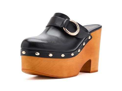Kate spade new york Halo Smooth Leather Platform Clog Mule Saddle