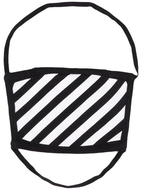 Diag printed face mask - Black