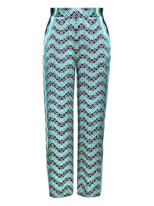 Casablanca silk-satin trousers - Blue