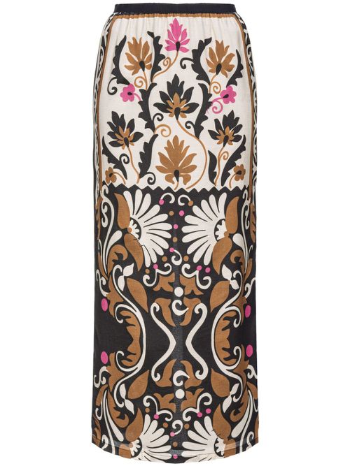 Floral-print skirt - Neutrals