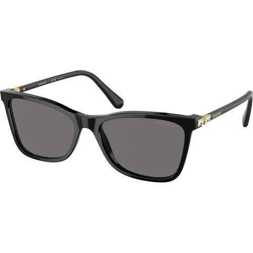 Swarovski Woman Swarovski SK6004 100181 Sunglasses Acetate Black Grey Squared Polarized