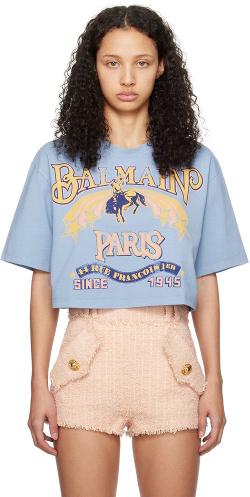 Balmain Blue Western T-Shirt