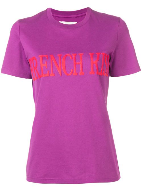 French Kiss print T-shirt - Purple