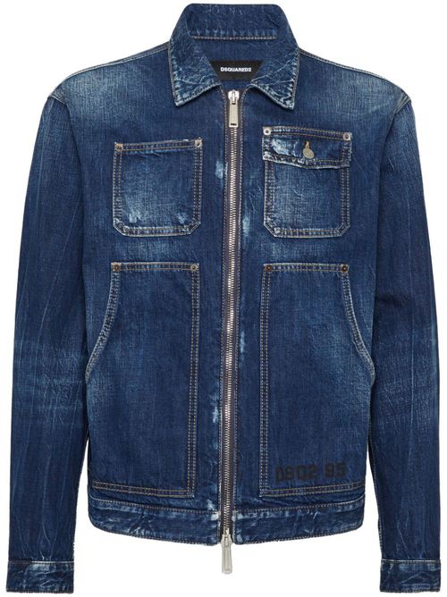 Zippered denim jacket - Blue