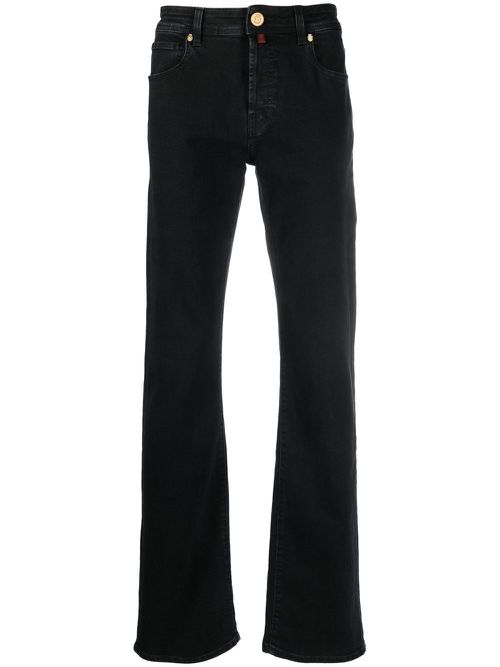 Logo-patch denim jeans - Black