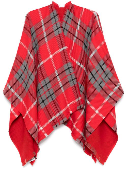 Tartan poncho - Red