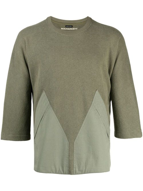 Crew-neck knitted T-shirt - Green