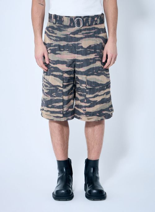 Belted Camo Shorts - Man Shorts Brown Eu