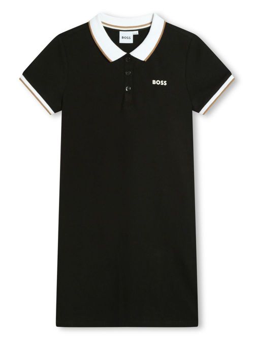 Logo-print polo minidress - Black
