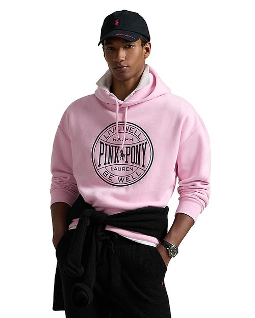 Pink Pony Print Relaxed Fit Hoodie