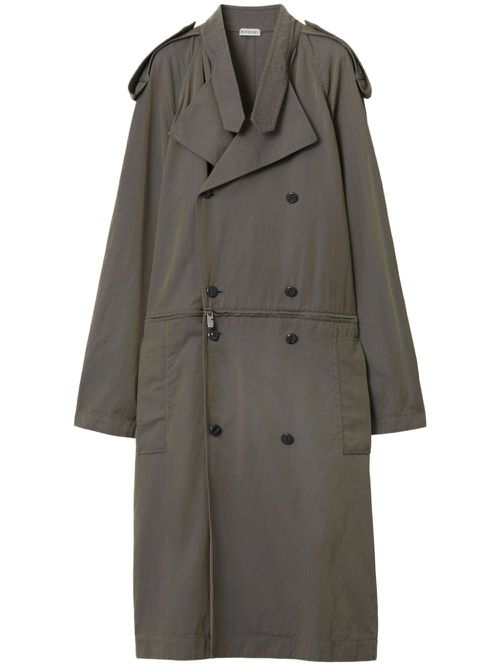 Cotton-linen blend trench dress - Grey