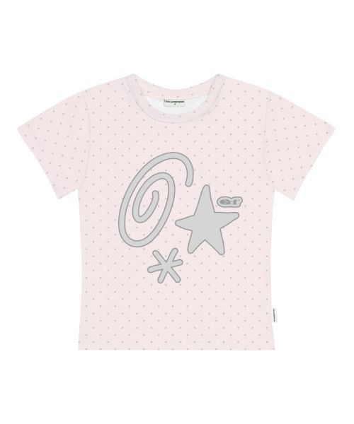 Kitsch Symbol Print Dot Slim Fit Short Sleeve T-Shirt Lemon
