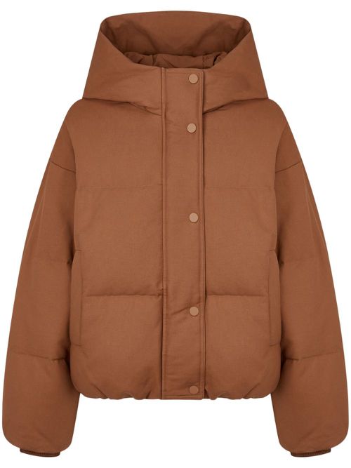 Funnel neck down jacket - Brown