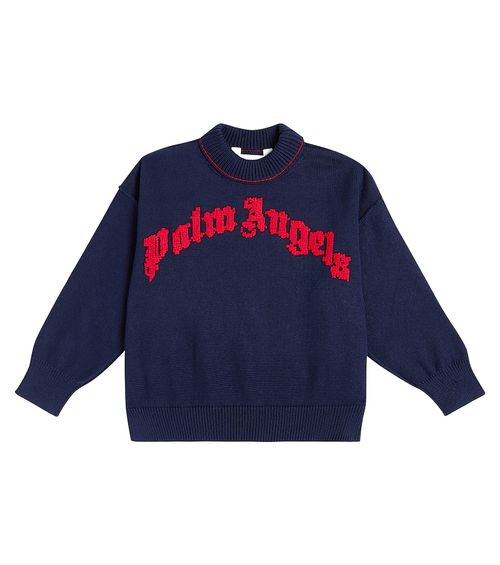 Palm Angels Kids Logo cotton sweater
