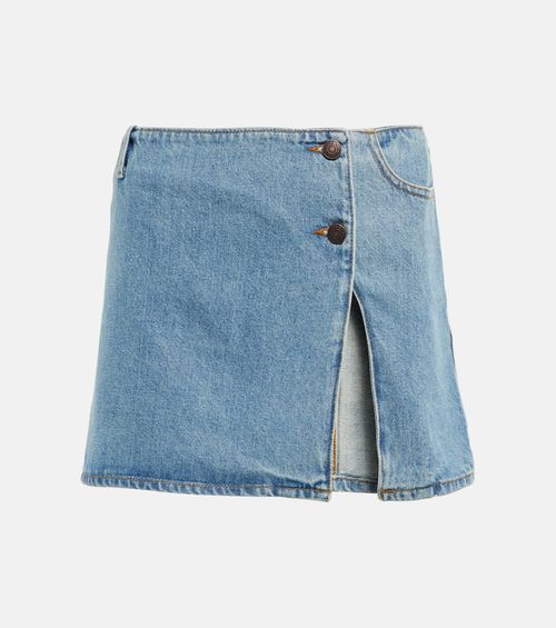Low-rise denim miniskirt