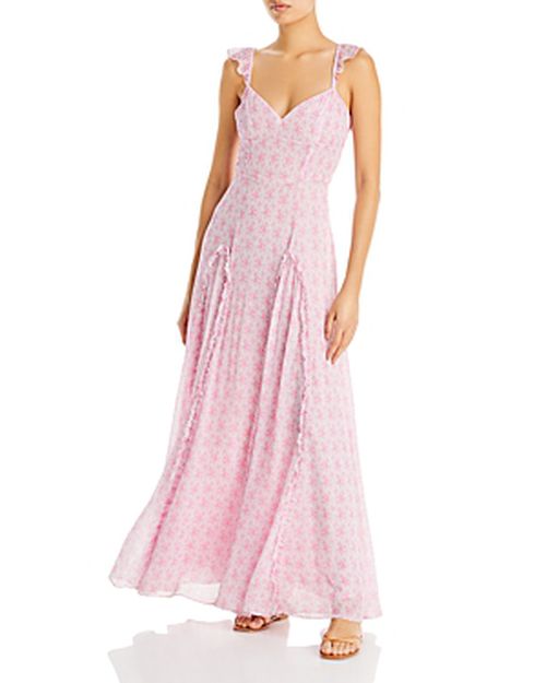 Tulonne Floral Print Ruffle Dress