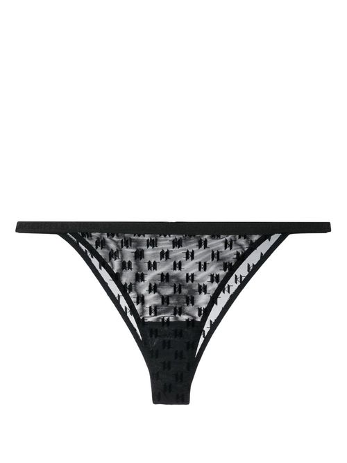 Monogram Flock Brazilian briefs - Black