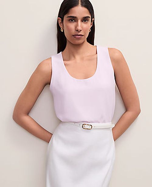 Ann Taylor Petite Mixed Media Tank Top