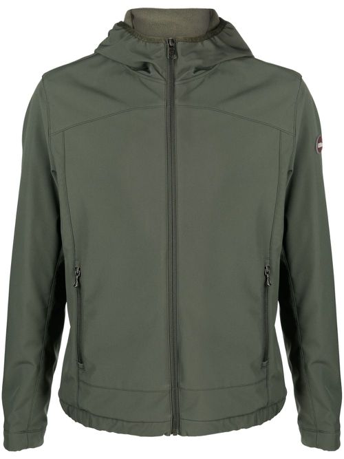 Logo-patch hooded jacket - Green