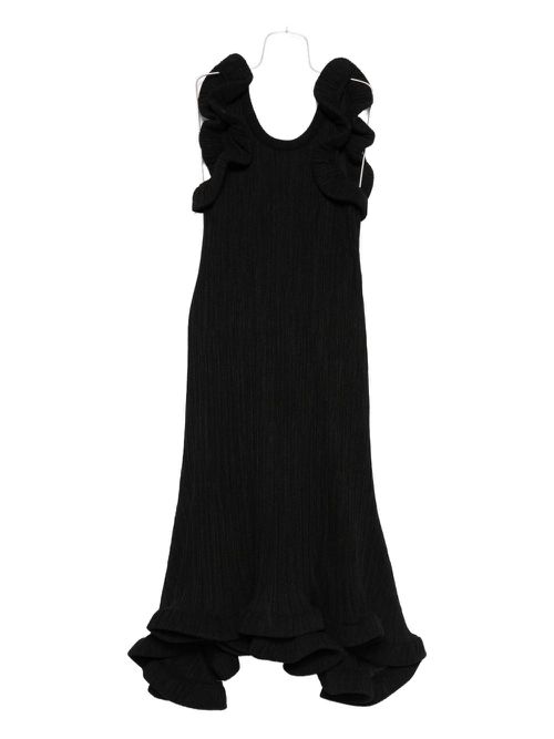 Foam Ruffle midi dress - Black