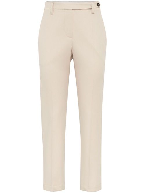 Tapered tailored trousers - Neutrals