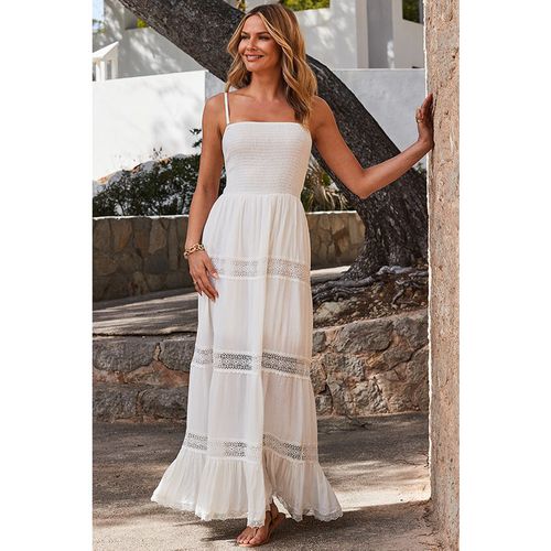 Sosandar Womens Ivory Stitch Detail Maxi Dress - White