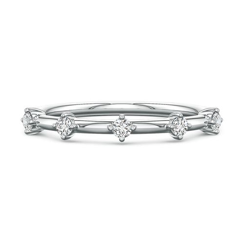 Angara 2 MM Round Diamond Five-Stone Station Ring in Platinum