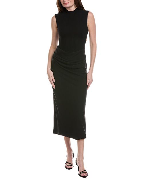 Cummerbund Wool-Blend Dress