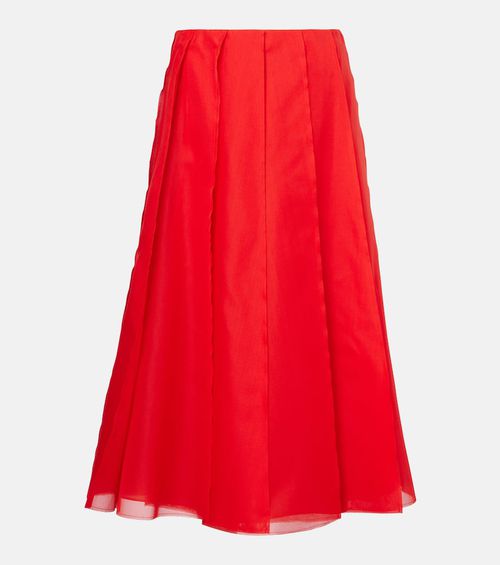 Silk organza midi skirt