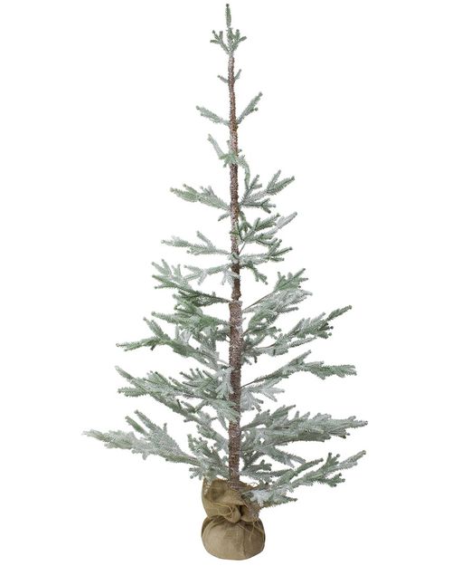 Northlight 5ft Snow Covered Slim Pine Artificial Christmas Tree With Jute Base- Unlit