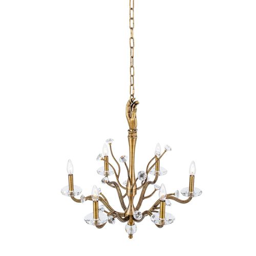 Historic Brass Six Light Chandelier from the Venus Collection