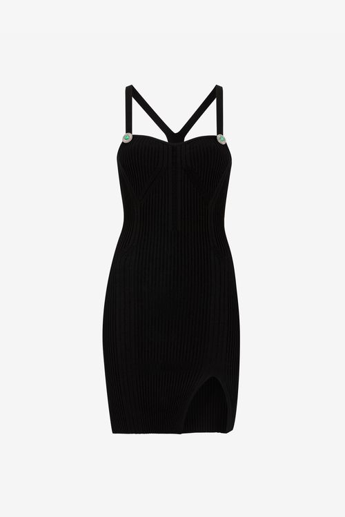 Ribbed-knit Mini Dress
