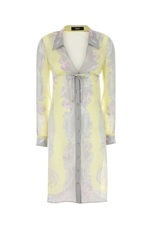 Printed Crepe Shirt Dress