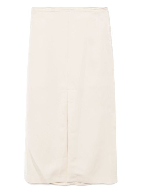 Recto long front-slit skirt - Neutrals