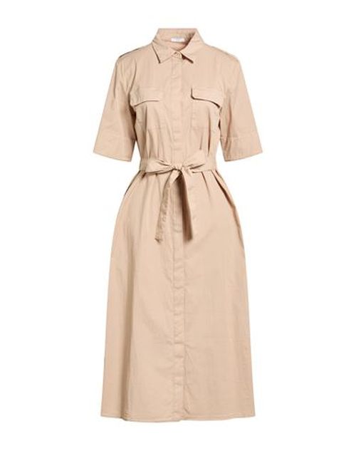 Easy Woman Midi dress Sand Size 6 Cotton, Polyamide, Elastane