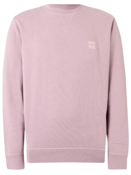 Purple Solid Crew Neck Sweatshirt