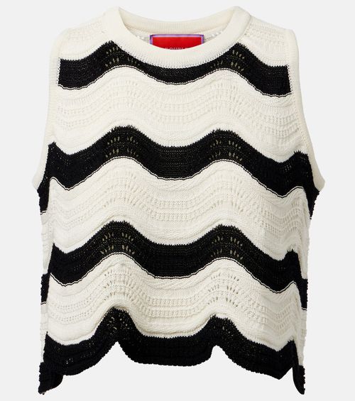 La DoubleJ Chevron cotton crochet crop top