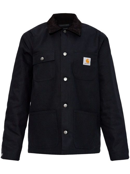 Logo-patch shirt jacket - Black