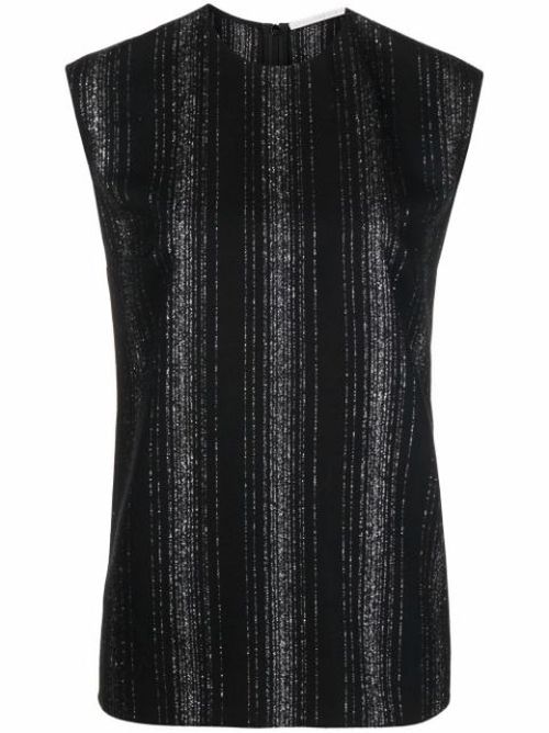 Lurex striped sleeveless blouse