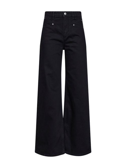 Wide-Leg Cotton Jeans — Black
