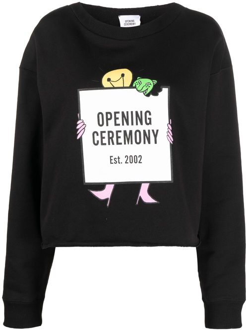 Light bulb box logo print hoodie - Black