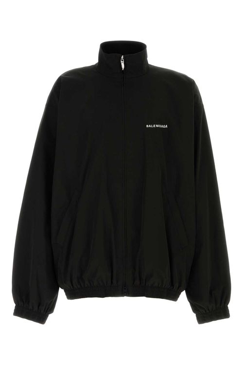 Black Tech Fabric Oversize Windbreaker