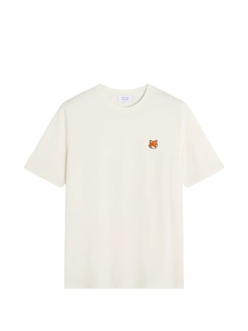 Fox Head Embroidery T-Shirt — Cream