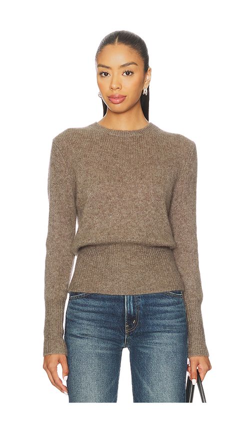 W. Cashmere Laurel Cinched Waist Sweater in Brown. XL. Also in L, M