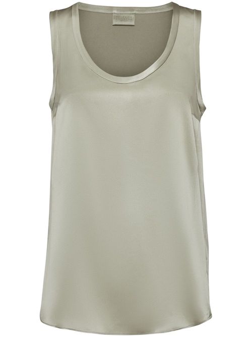 Satin reversible tank top - Green