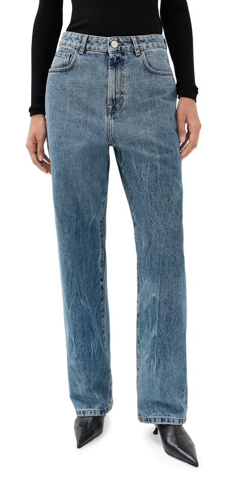 Baggy Fit Denim Jeans Mid Denim Blue