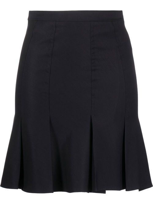 High-waist pleated miniskirt - Blue